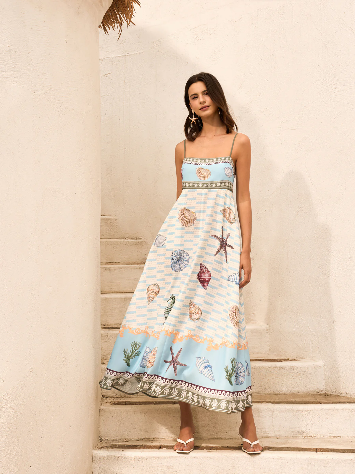 Seashell Print Cami Dress With Pockets - Image 2