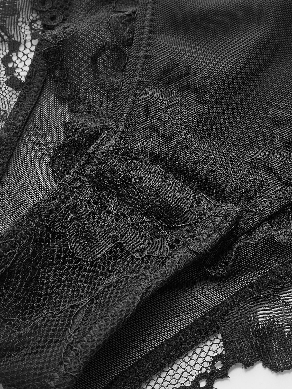Semi-Sheer Backless Lace Bodysuit - Image 7