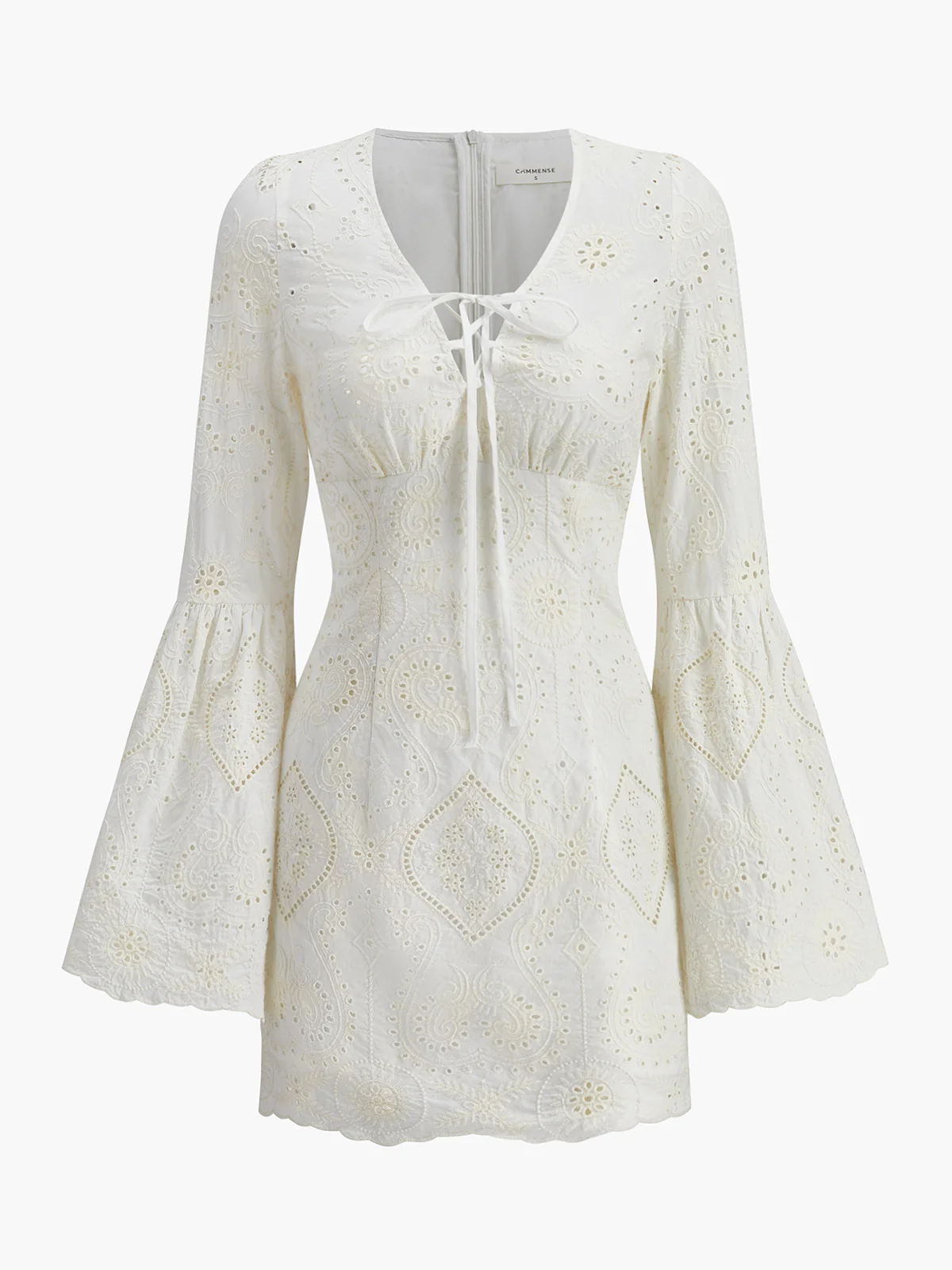 Semi-Sheer Bohemian Lace-Up Dress - Image 7