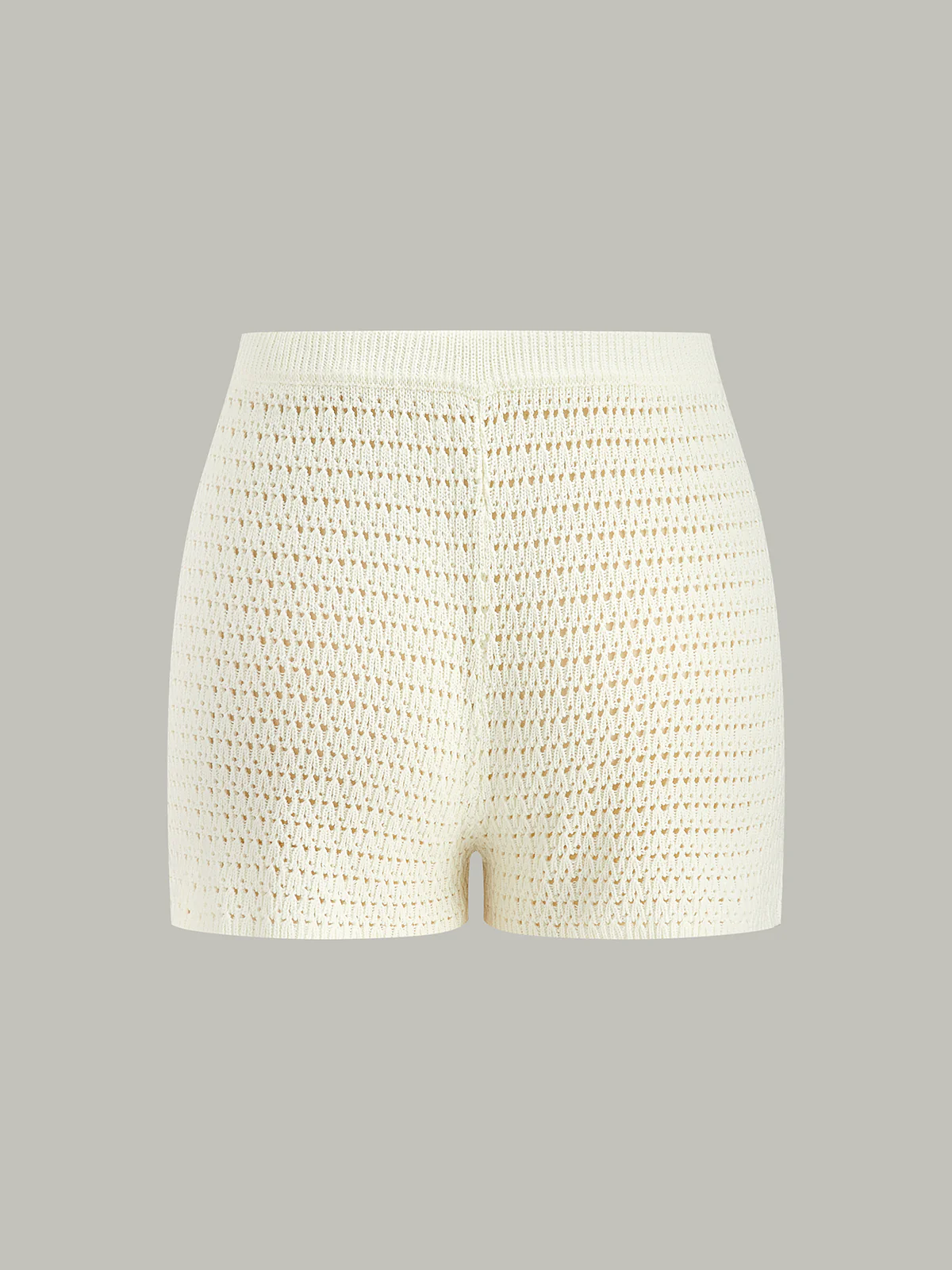 Semi-Sheer Crochet Knit Shorts - Image 5