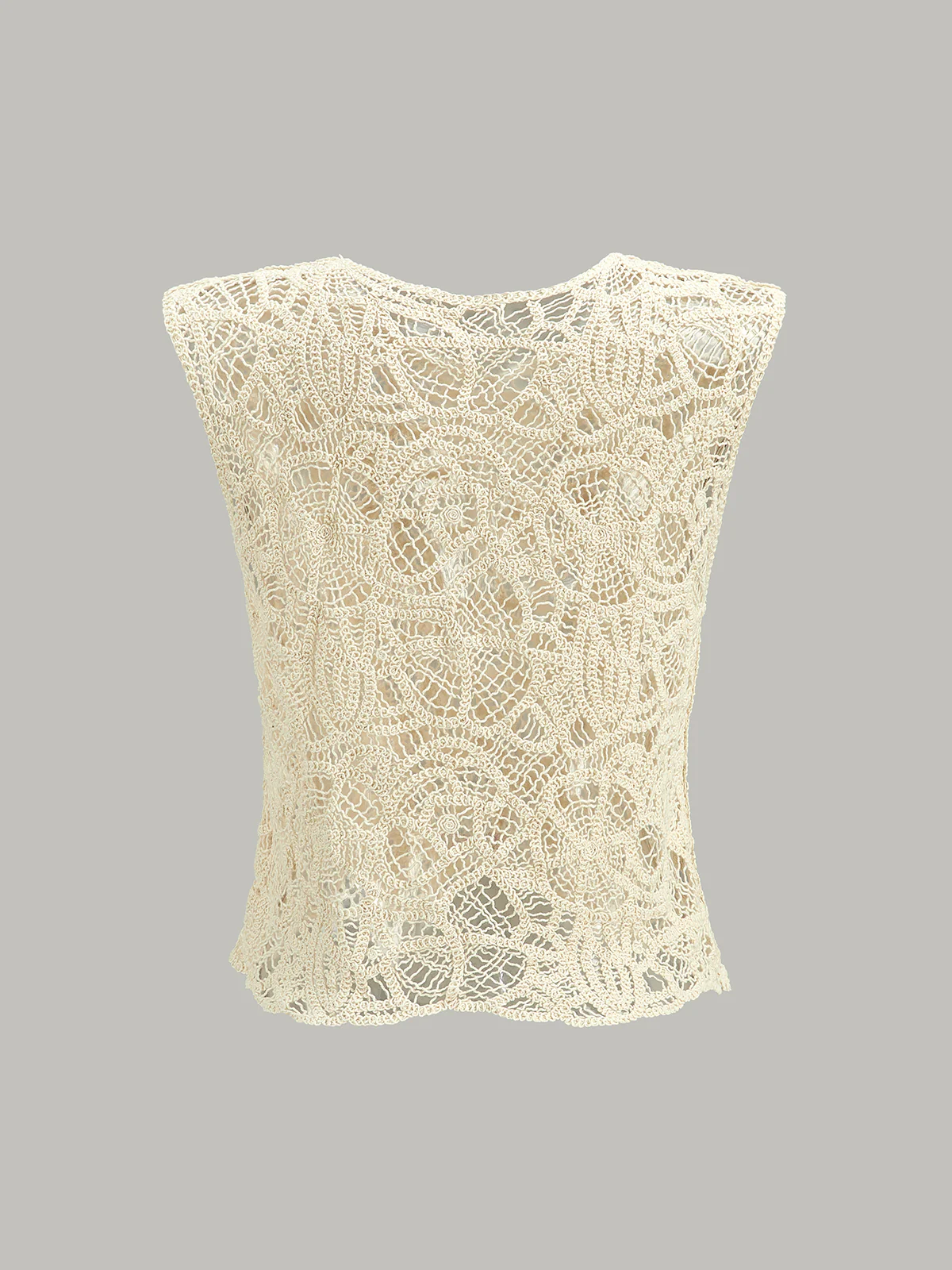 Semi-Sheer Crochet Lace Top - Image 2