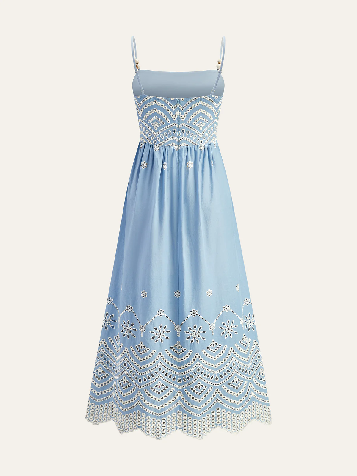 Semi-Sheer Embroidered Eyelet Cami Dress - Image 4
