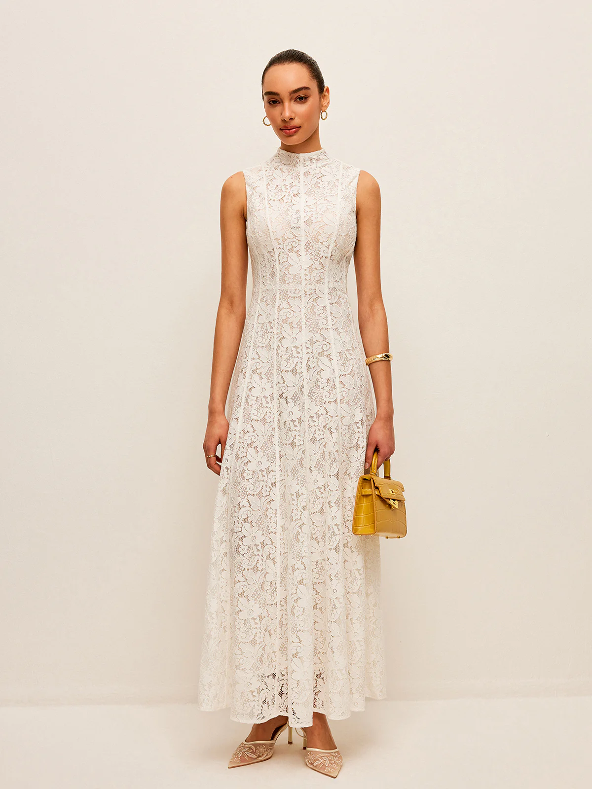 Semi-Sheer Lace Dress - Image 6