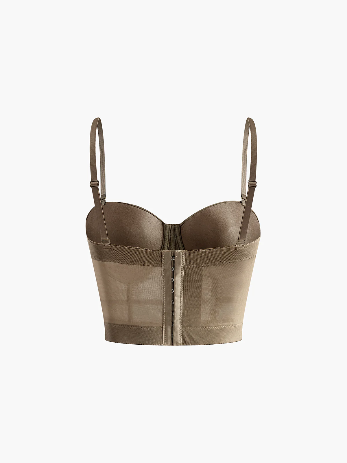 Semi-Sheer Mesh Corset With Metal Chain - Image 3