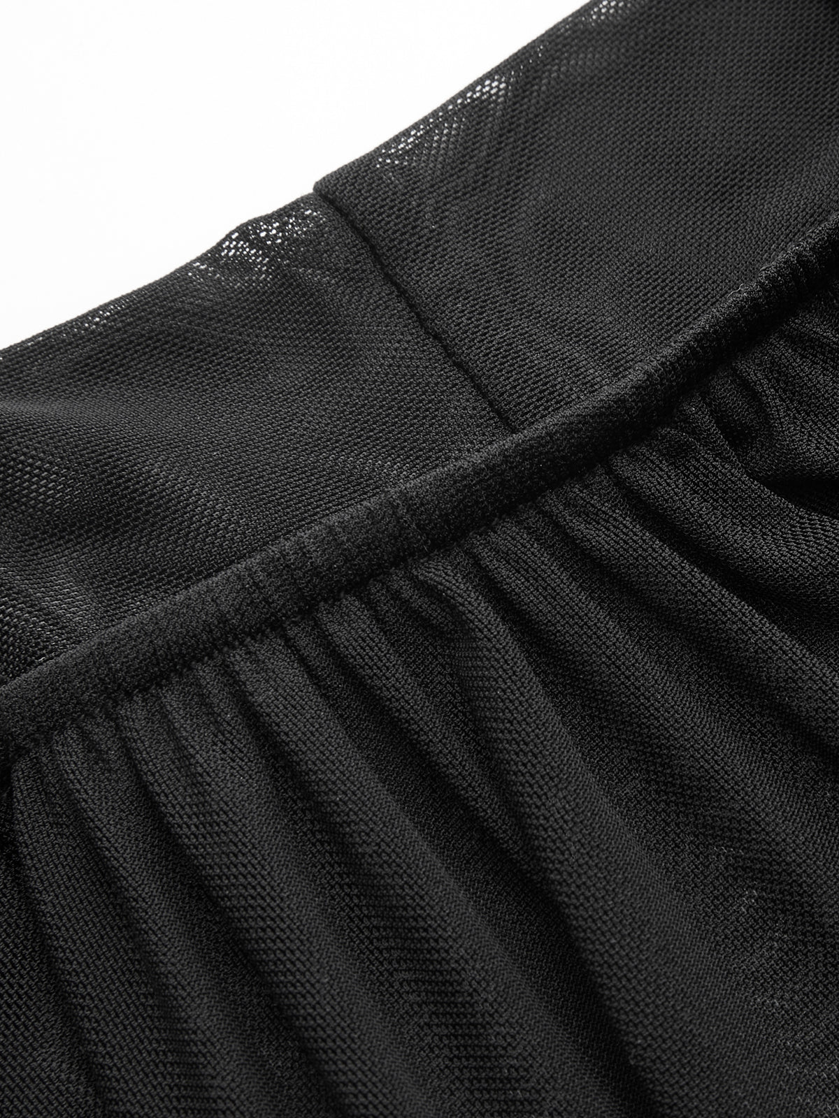 Semi-Sheer Mesh Tie-Neck Maxi Dress - Image 4