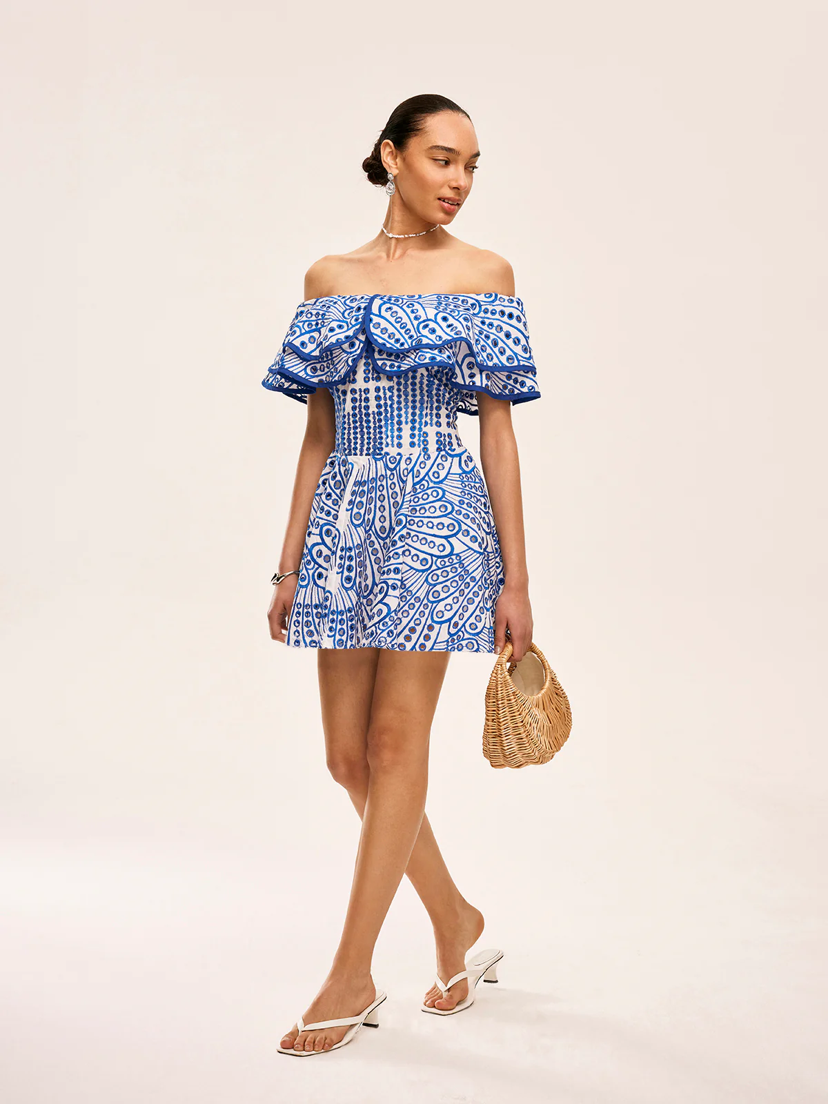 Semi-Sheer Off-Shoulder Ruffled Dress - Image 4
