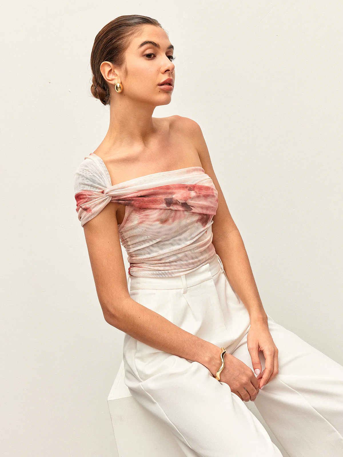 Tie-Dye One-Shoulder Top - Image 10