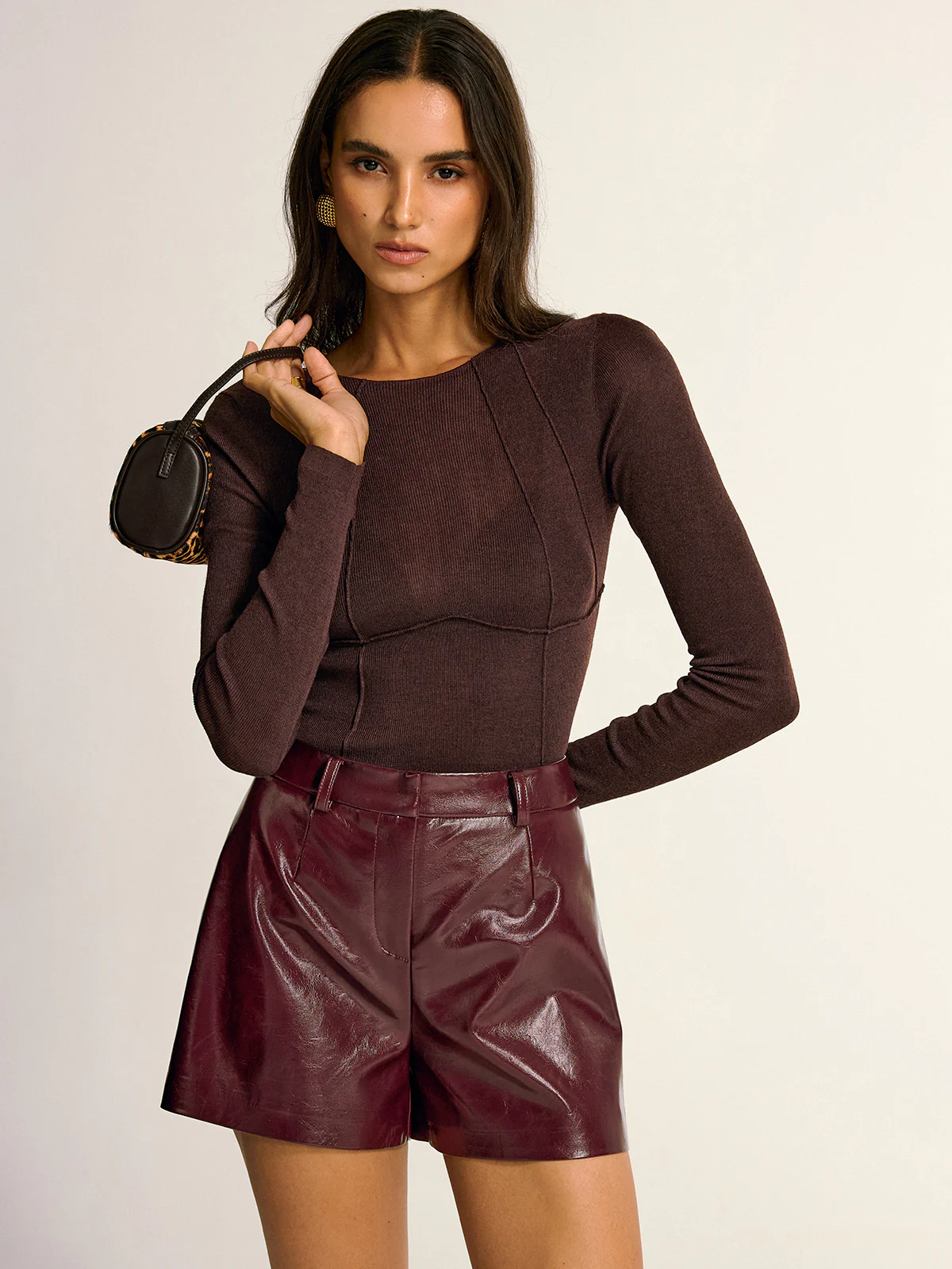 Semi-Sheer Slim Fit Wool Blend Knit Top - Image 4