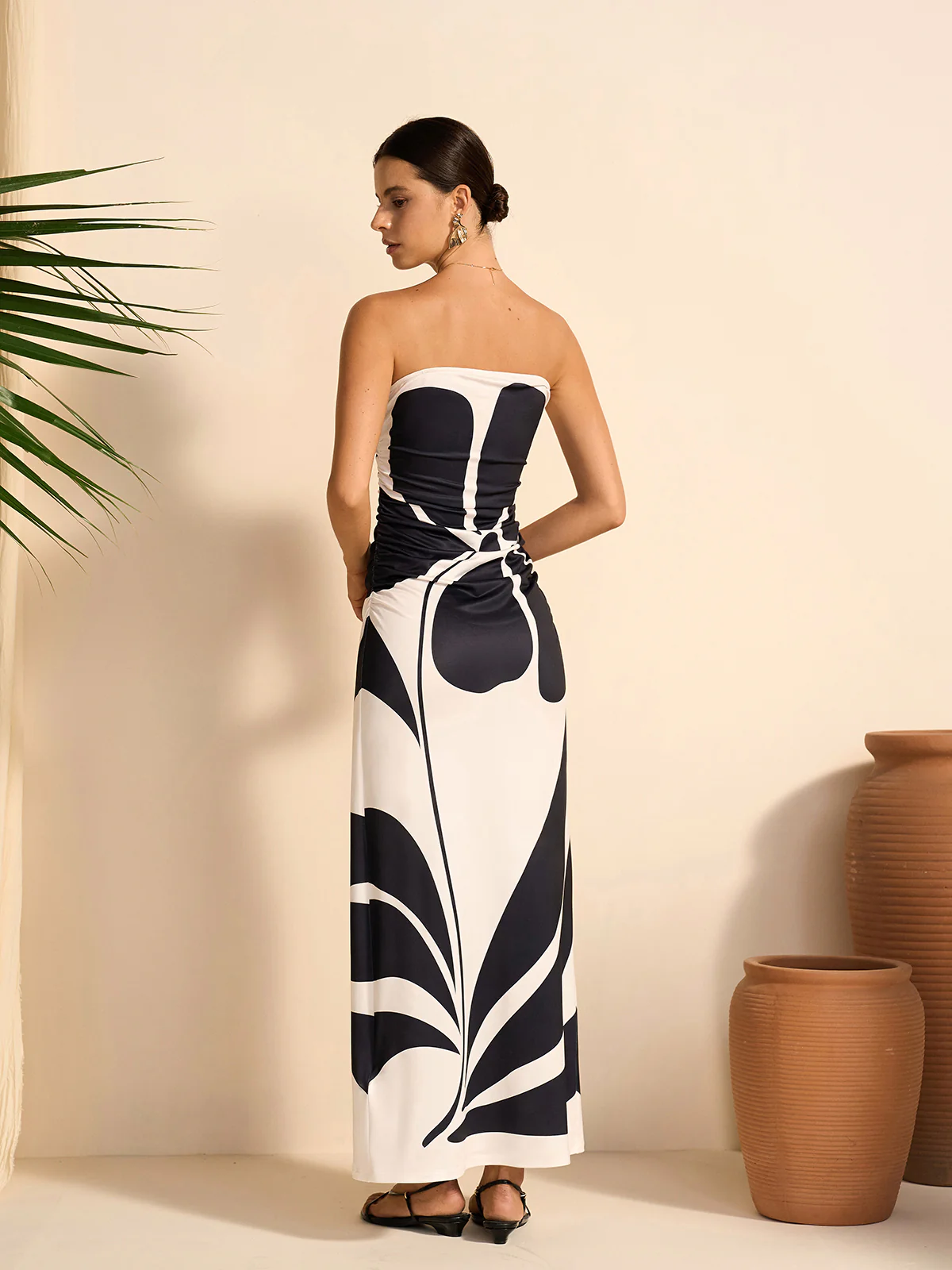 Semi-Sheer Strapless Floral Dress - Image 6