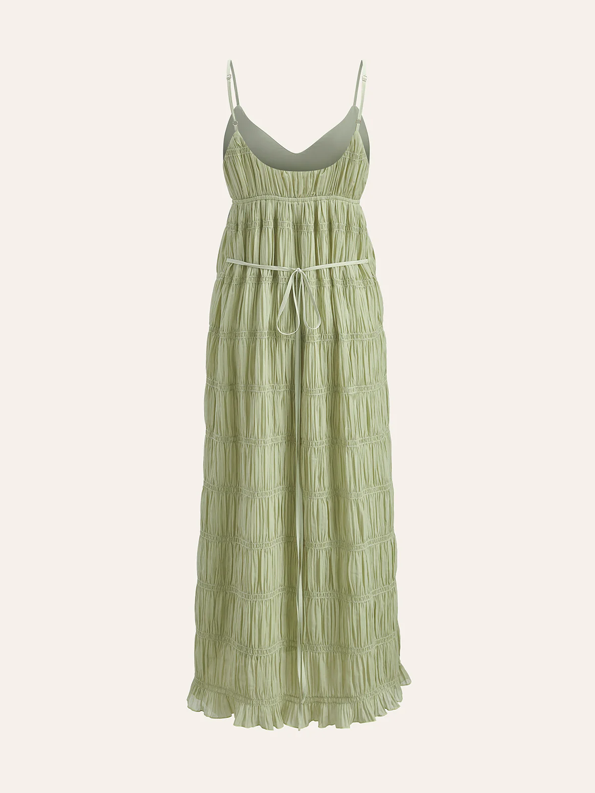 Semi-Sheer Strappy Pleated Dress - Image 9