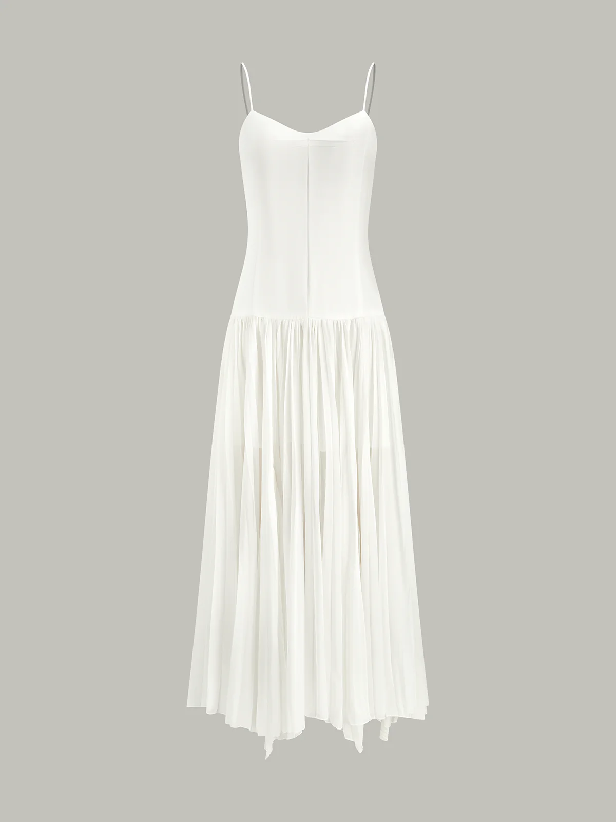 Semi-Sheer Pleated High-Low Maxi Dress - Image 6