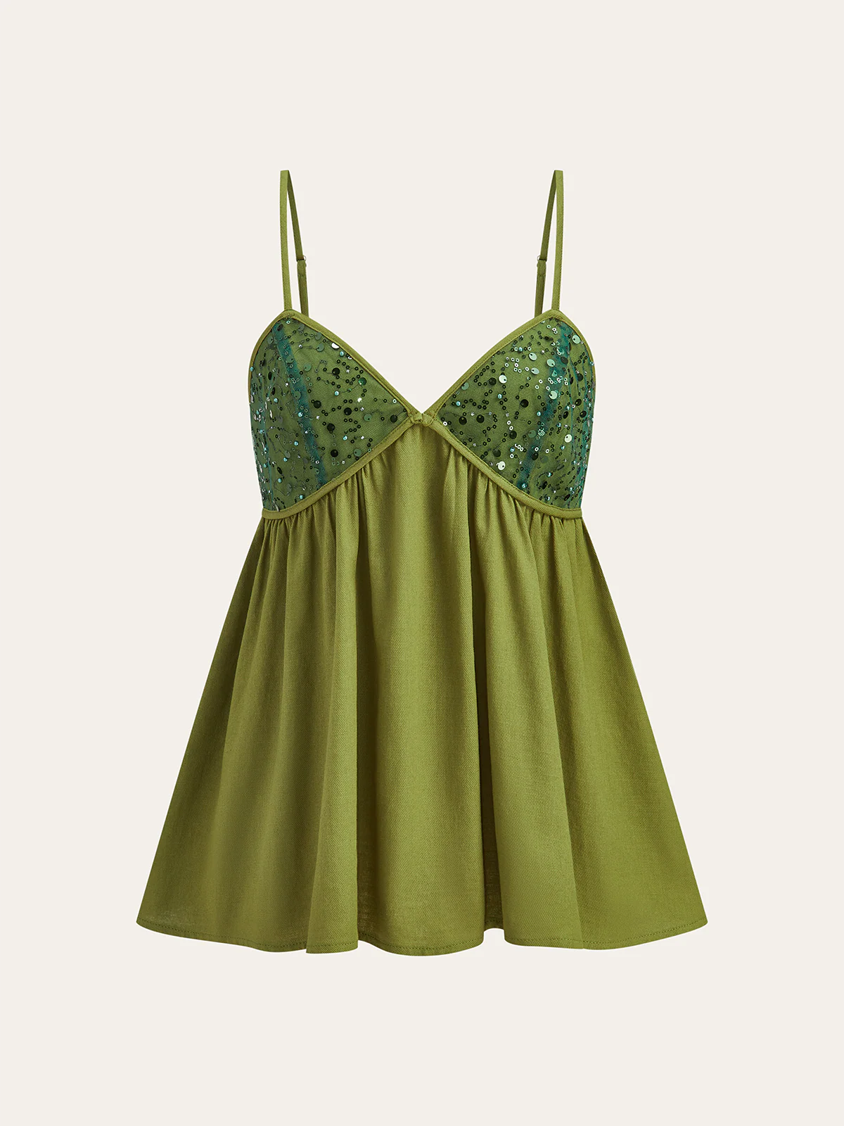Sequin Cami Top and Elastic Waist Shorts Set - Image 3