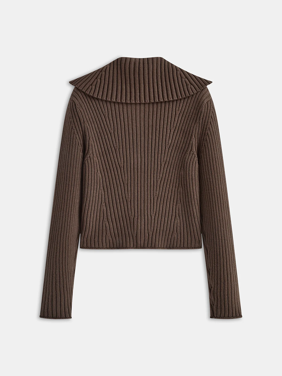 Shawl Collar Button Ribbed Cardigan - Image 2