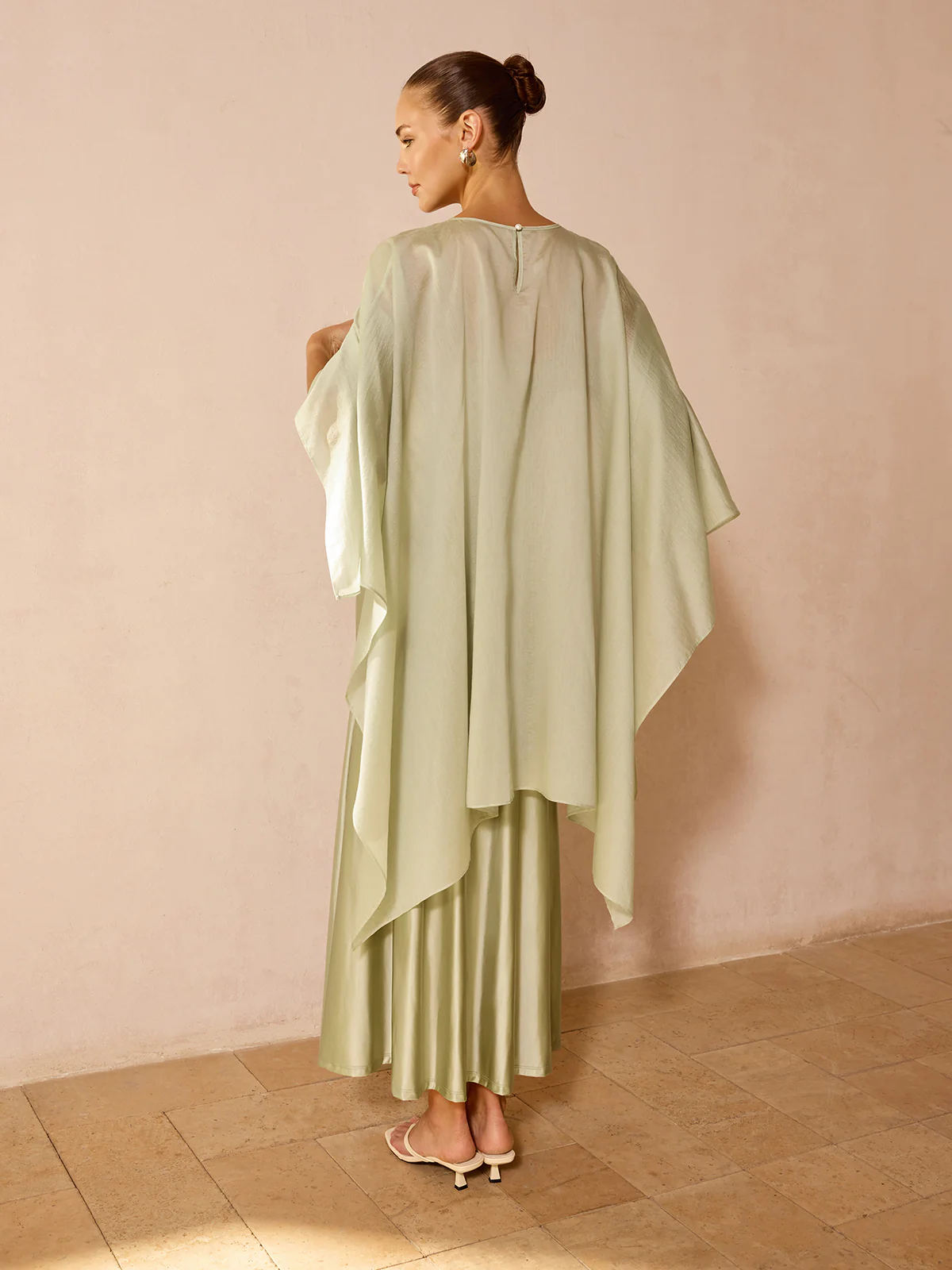 Sheer Capelet & Cami Dress Two-Piece Set - Image 6