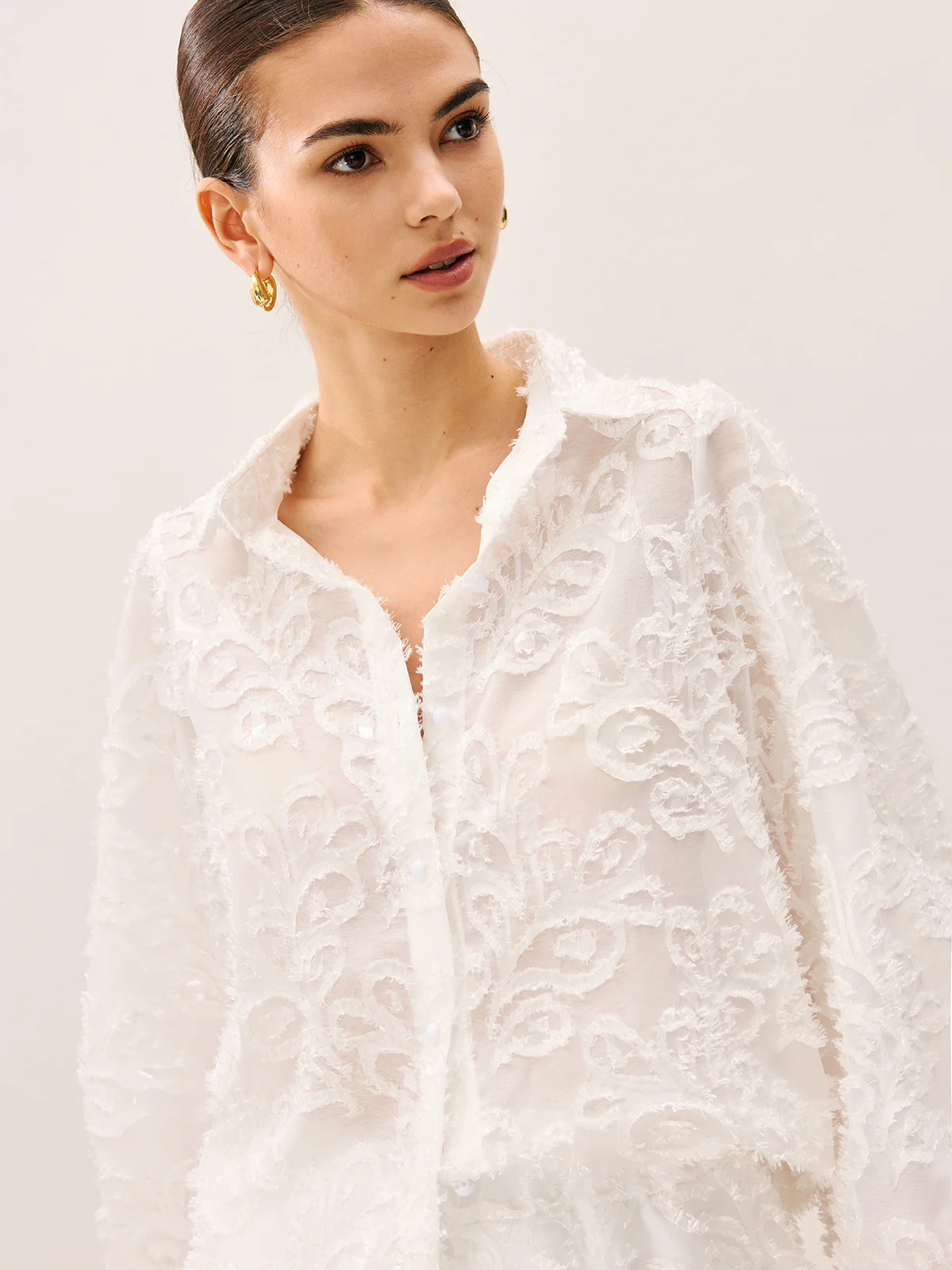Sheer Embroidered Short Set - Image 5