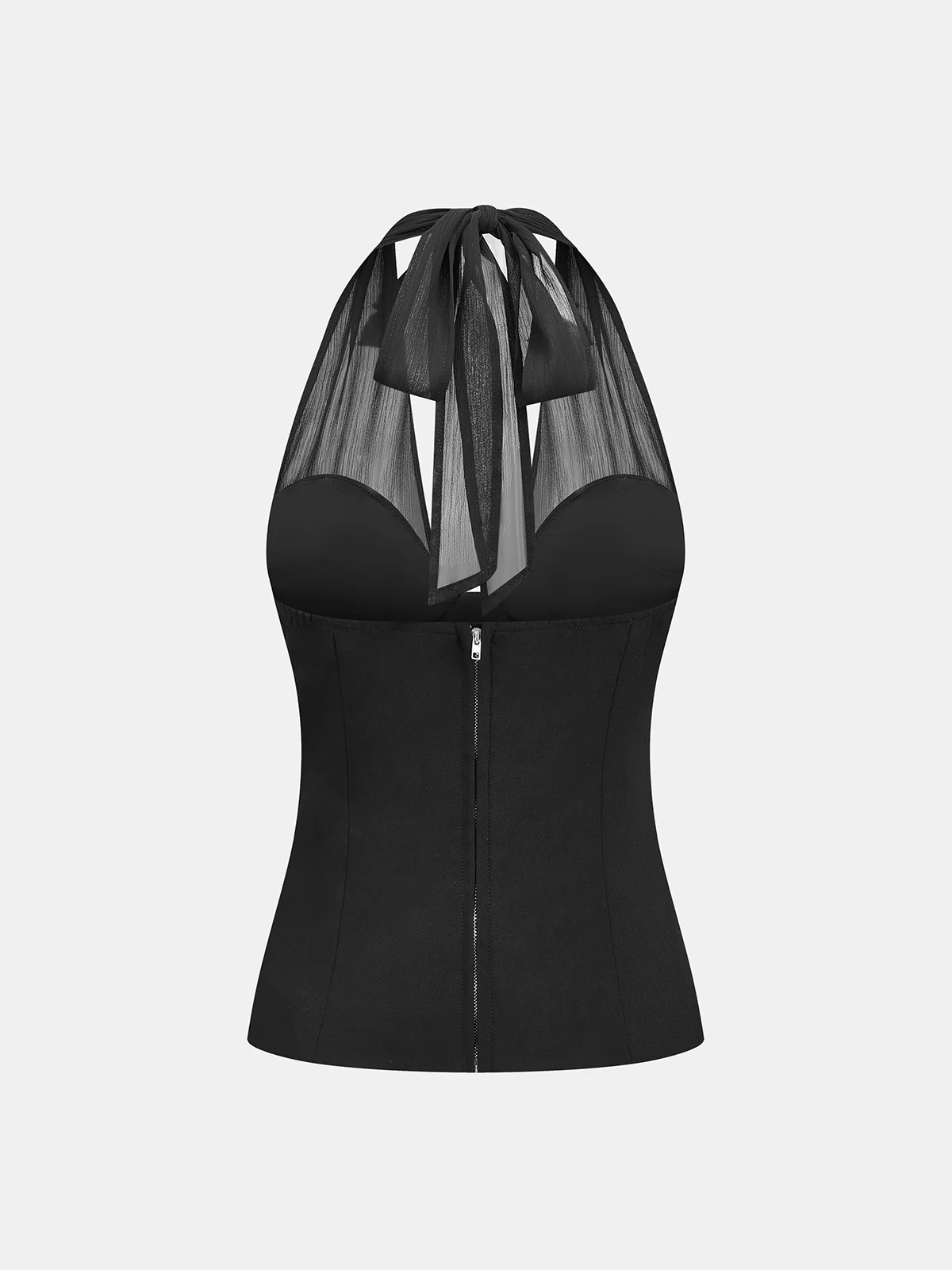 Sheer Halter Neck Top & Shorts Set - Image 3