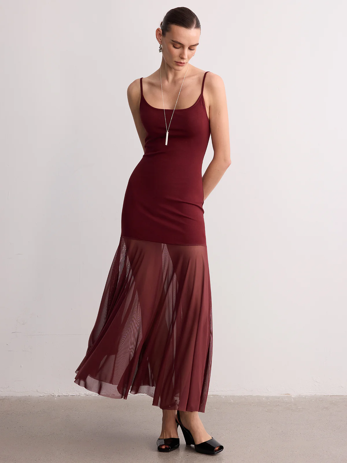Sheer Hem Cami Maxi Dress - Image 4