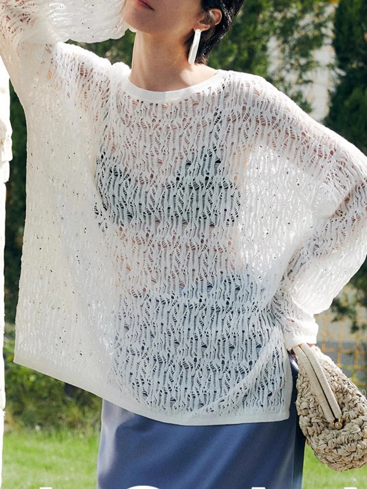 Sheer Long Sleeve Sweater - Image 3