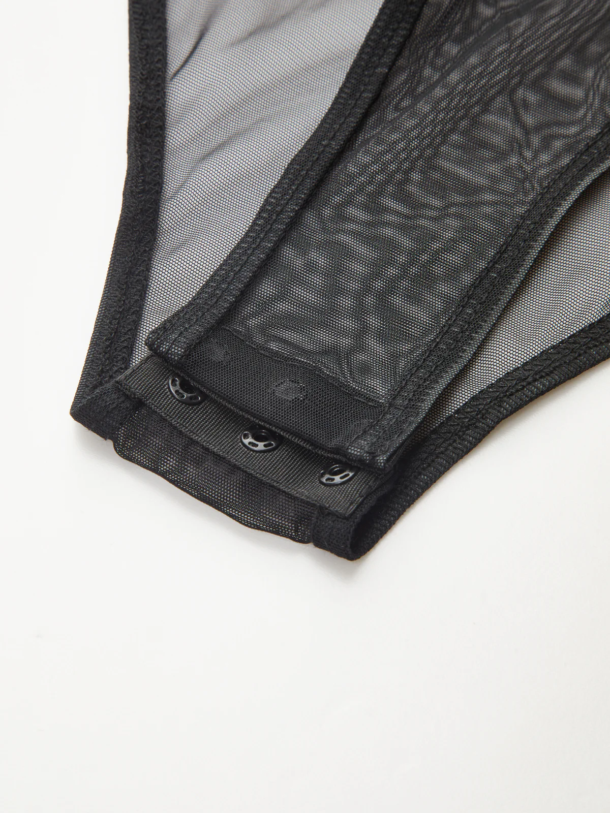 Sheer Mesh Panel Velvet Ruched Bodysuit - Image 5