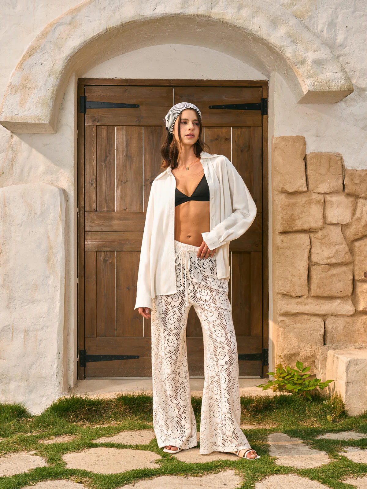 Sheer Mid-Waist Drawstring Pants - Image 2