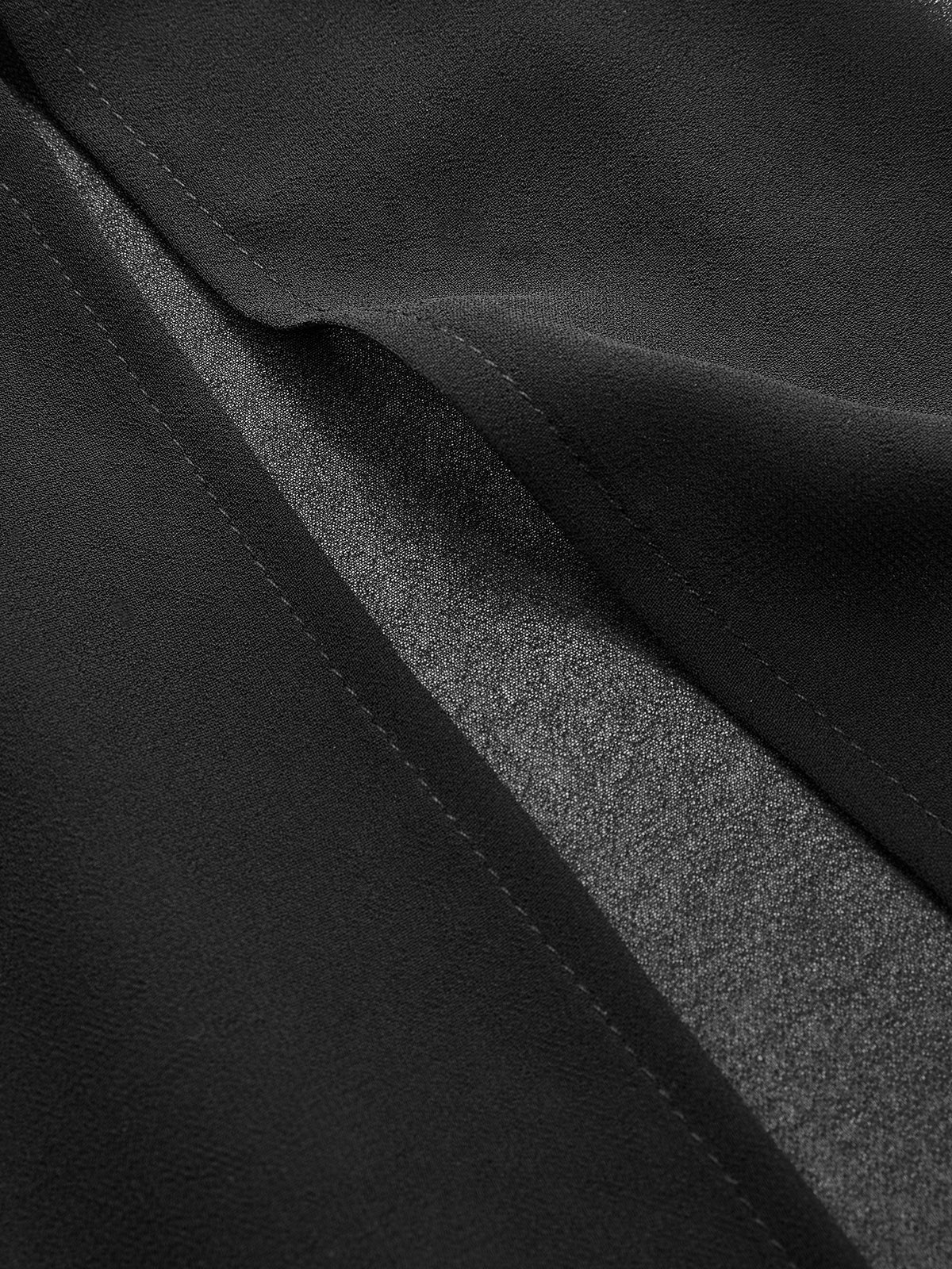 Sheer Panel Satin Mermaid Skirt - Image 4