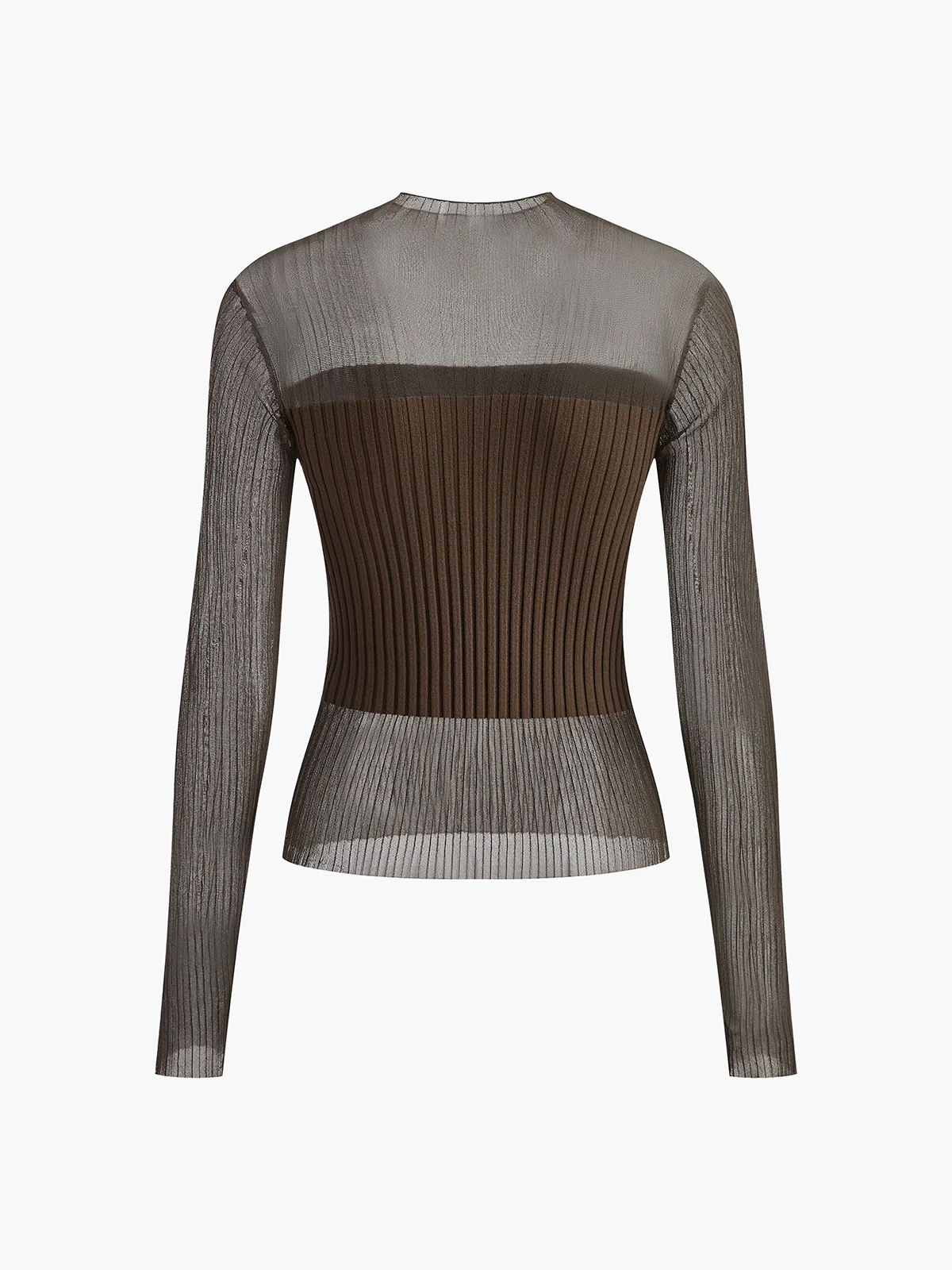 Sheer Panel Slim Sweater - Image 7