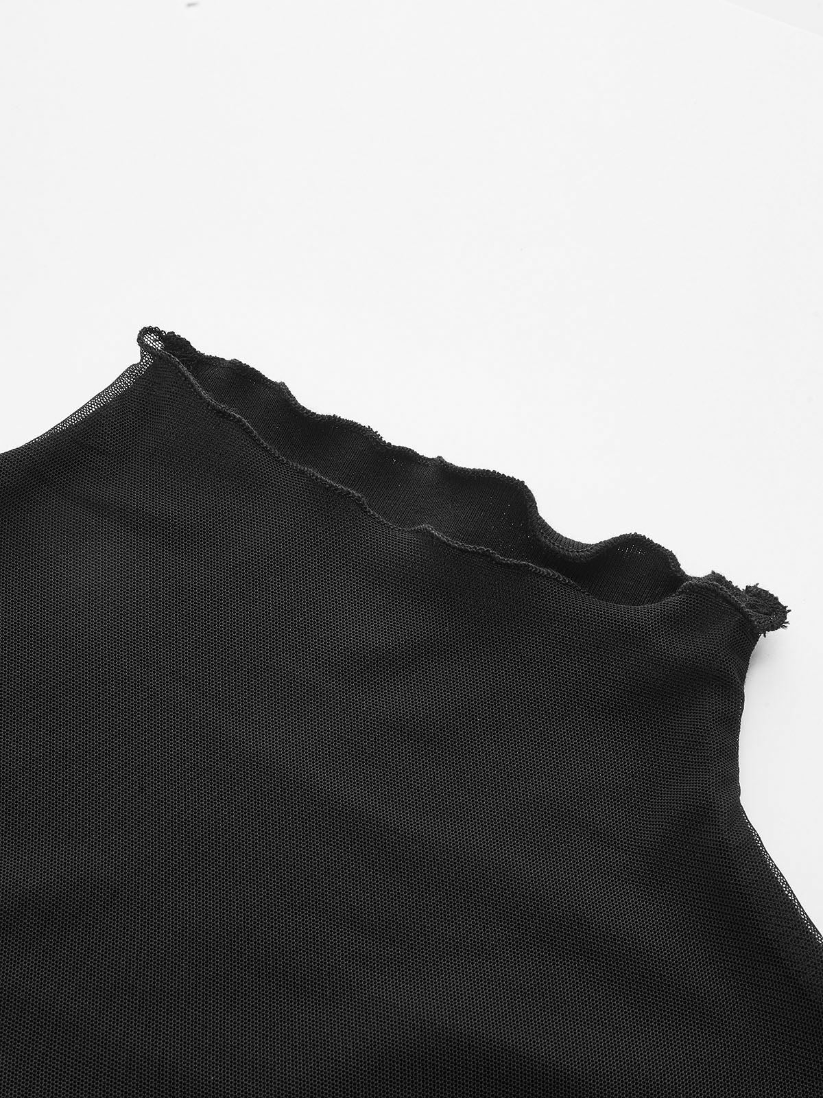 Sheer Paneled Long Sleeve Top - Image 5
