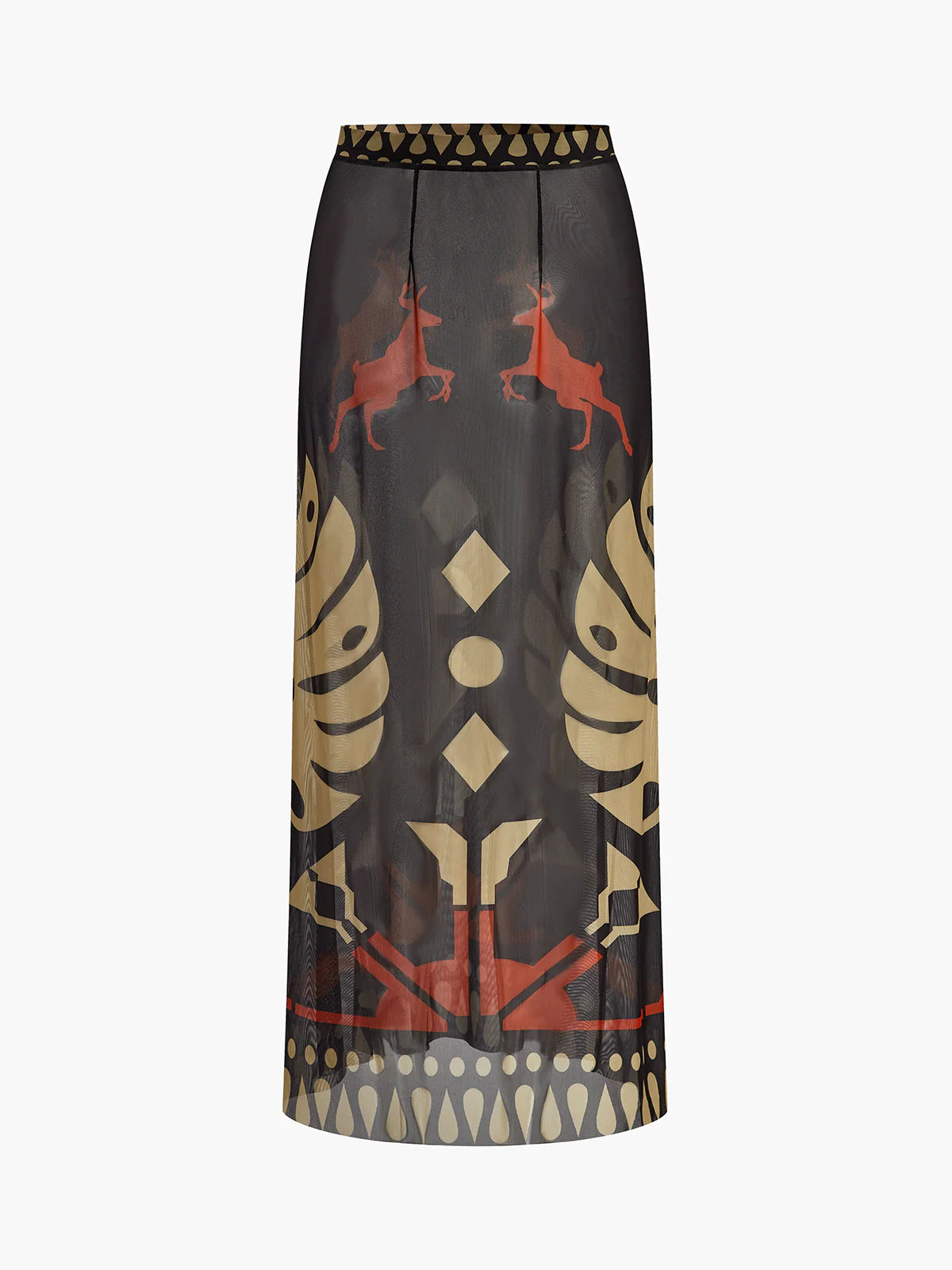 Sheer Printed Sarong Skirt - Image 2
