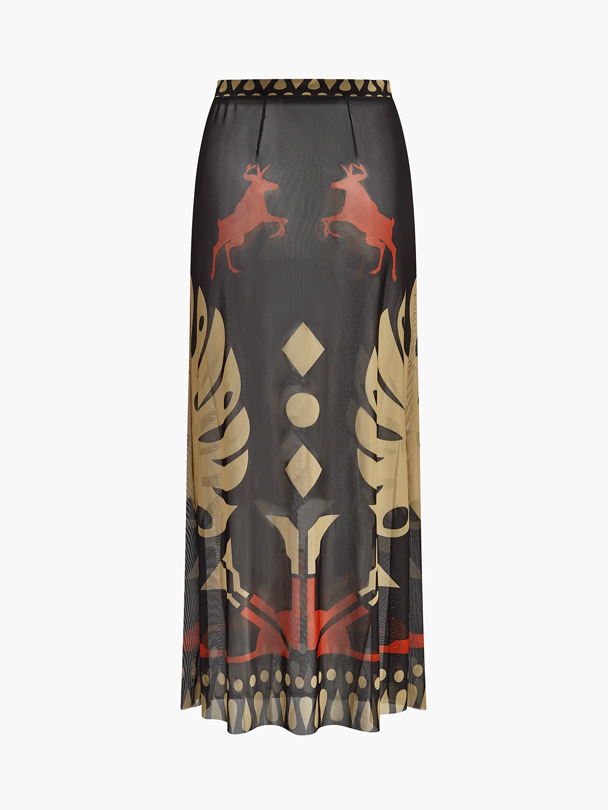 Sheer Printed Sarong Skirt - Image 6