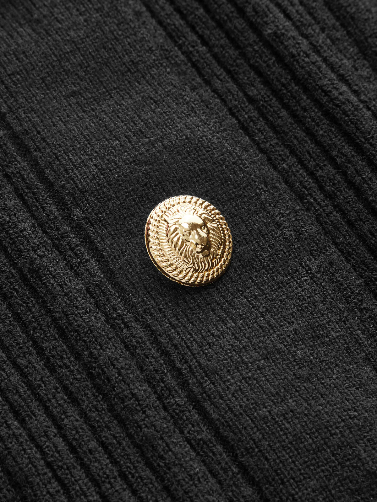 Sheer Sleeve Metal Button Ribbed Knit Cardigan - Image 3