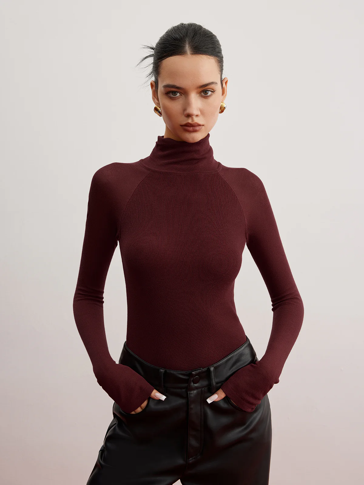 Sheer Sleeve Skinny Sweater - Image 5