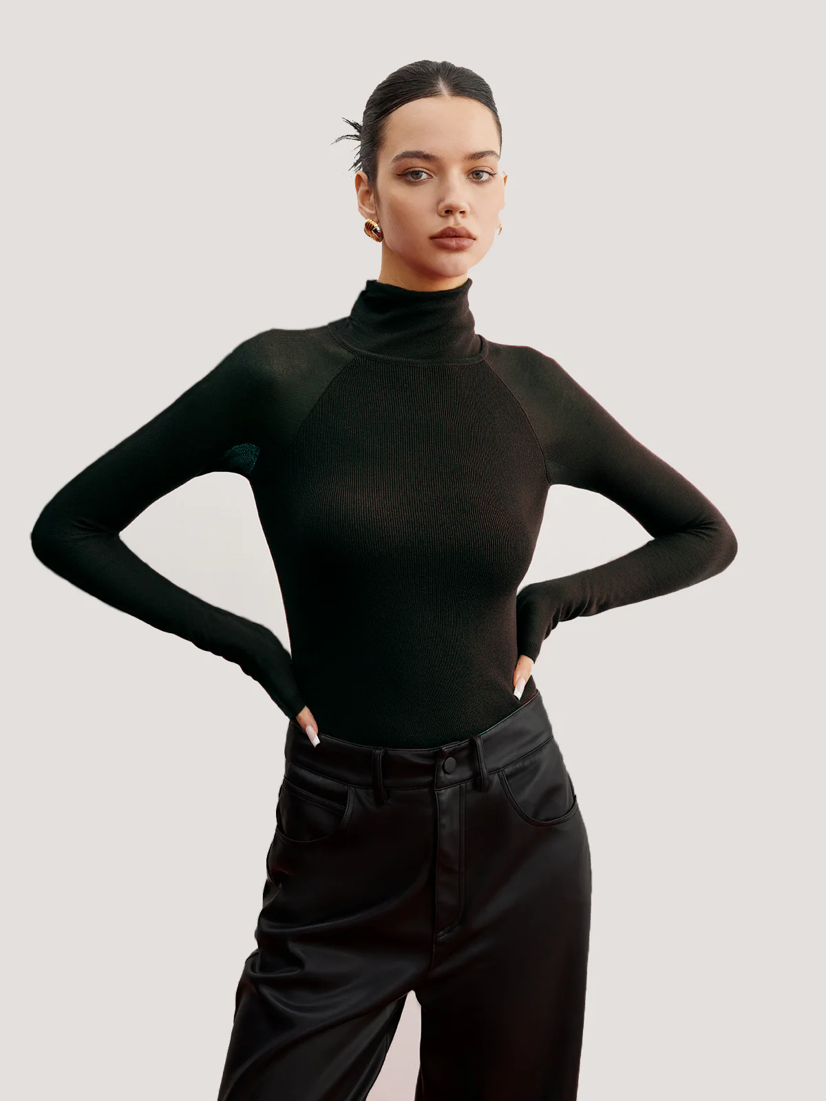Sheer Sleeve Skinny Sweater - Image 7