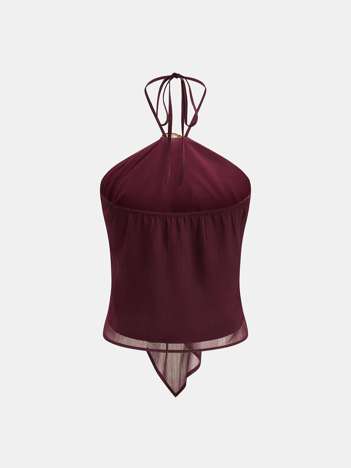 Shell Decor Halter Chiffon Tank Top - Image 2