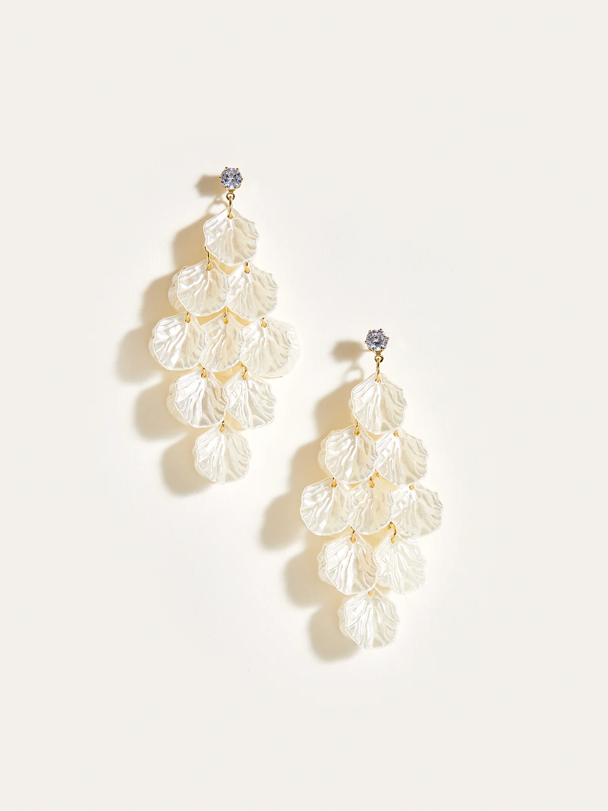Shell Petal Tassel Earrings - Image 2