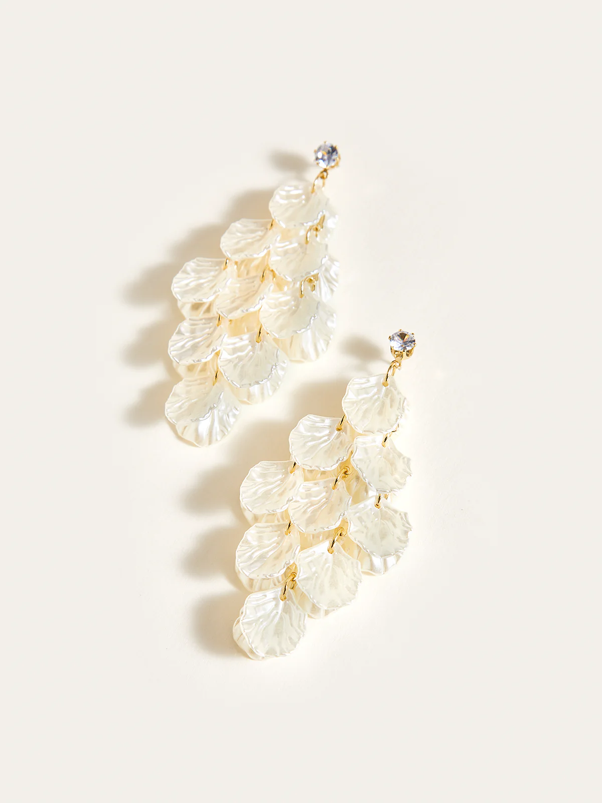 Shell Petal Tassel Earrings - Image 3