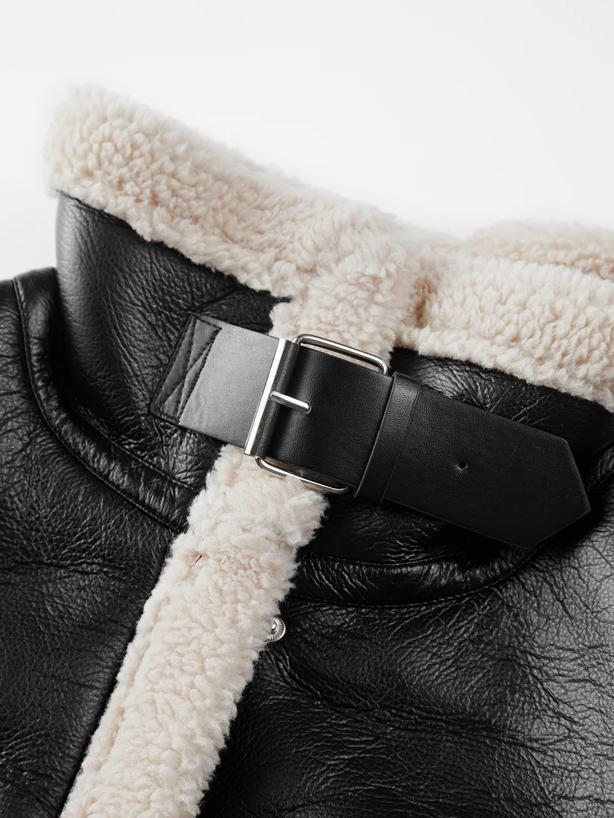 Sherpa Lined Shearling Leather Flight Jacket - Image 10