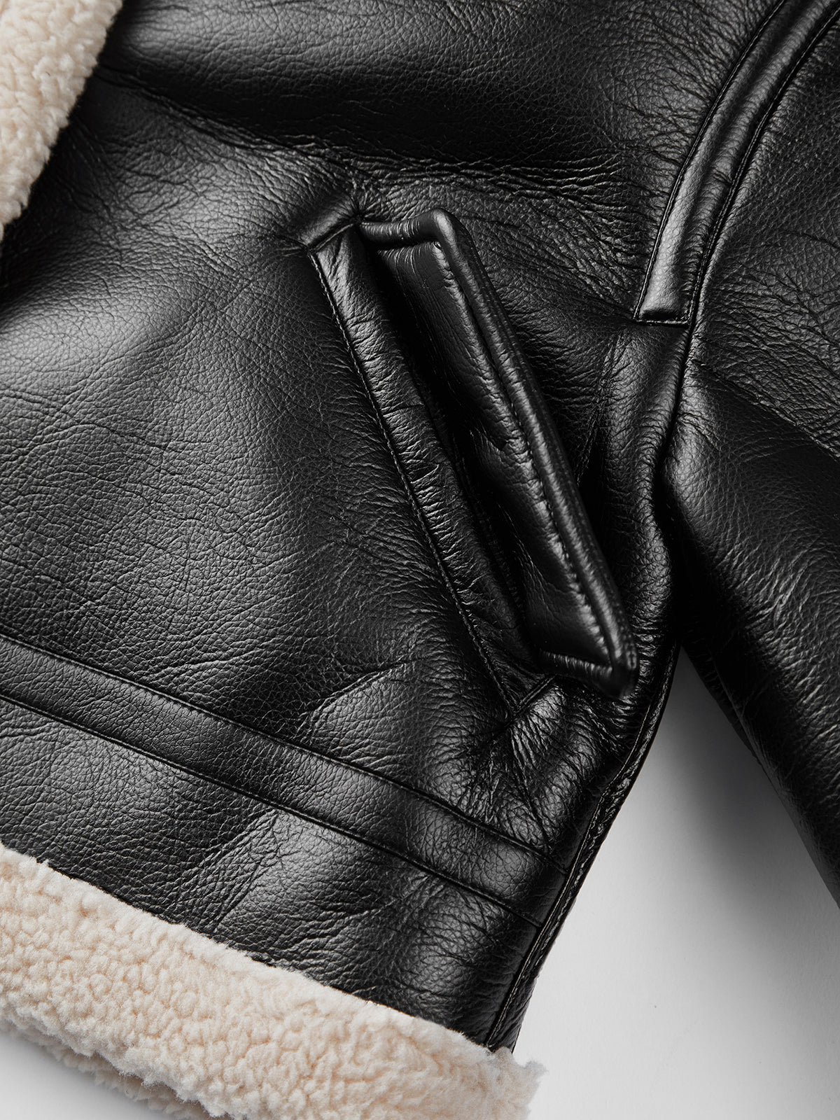 Sherpa Lined Shearling Leather Flight Jacket - Image 12