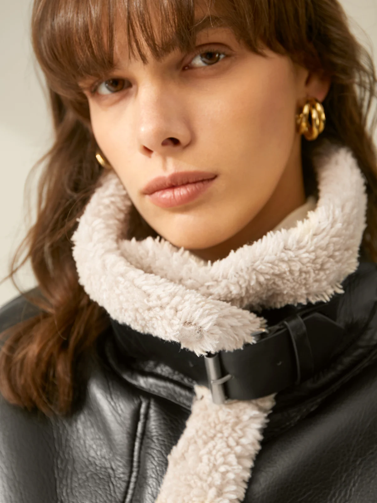 Sherpa Lined Shearling Leather Flight Jacket - Image 7