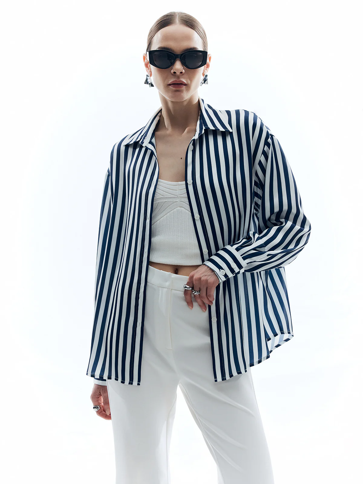 Shift Stripe Turndown Collar Shirt - Image 3