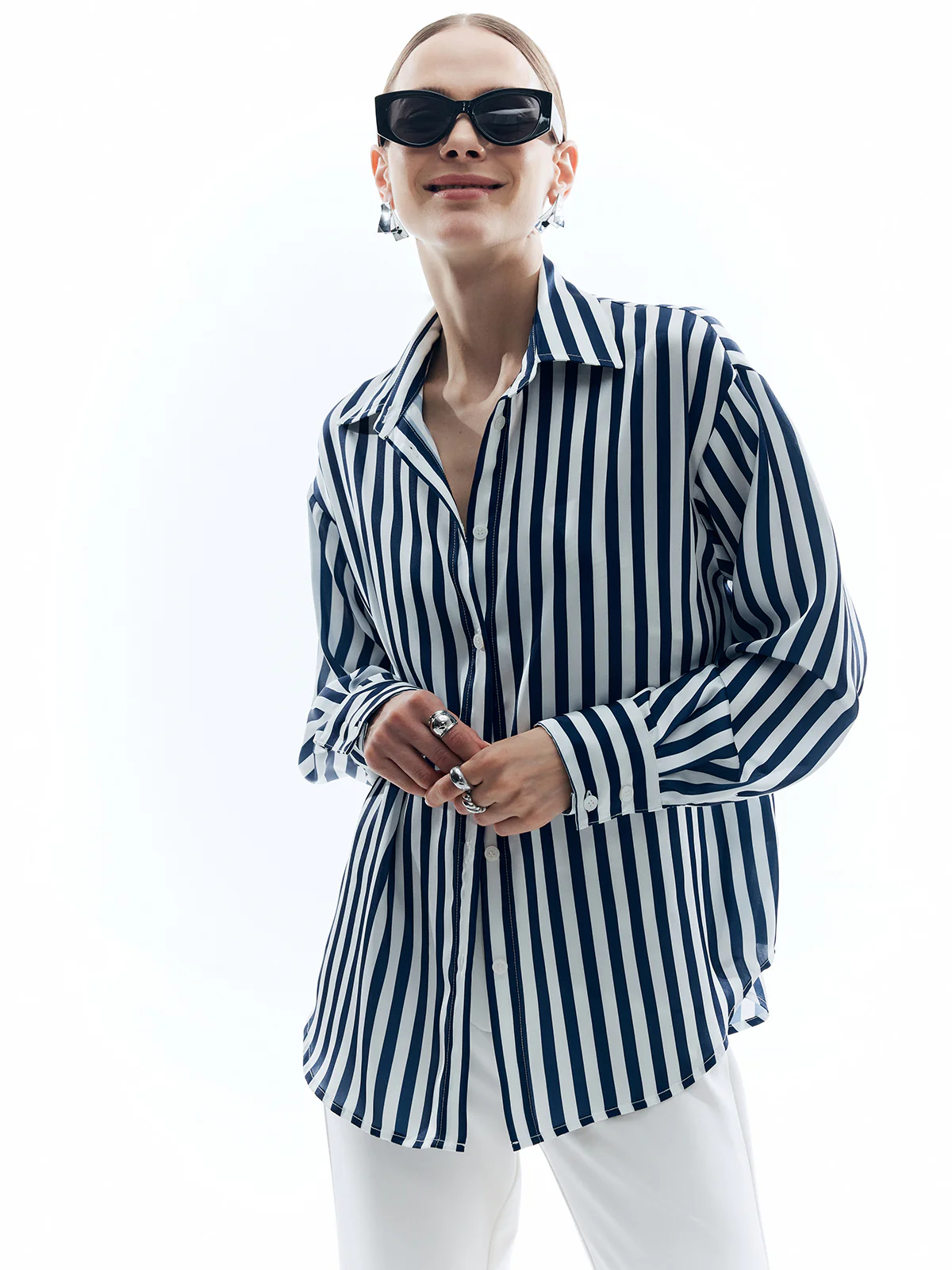 Shift Stripe Turndown Collar Shirt - Image 4