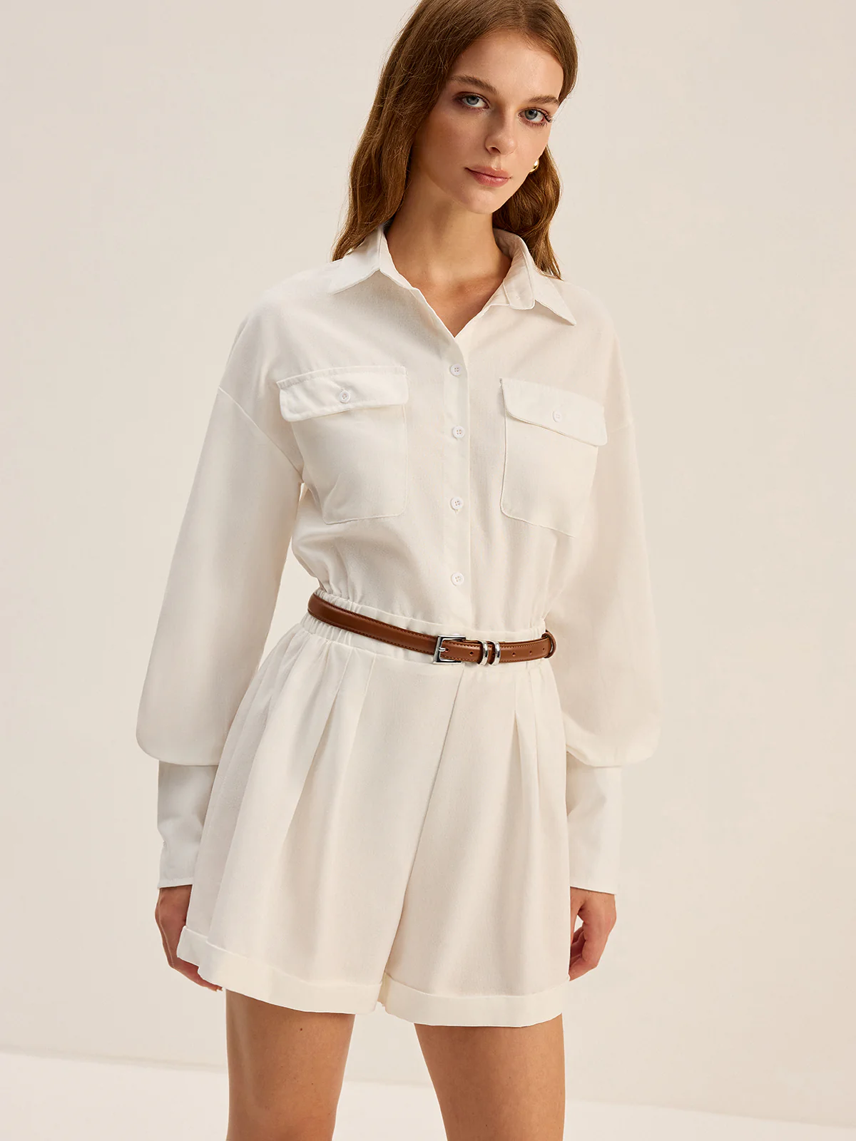 Shirt Style Jumpsuit Without Belt - Image 2