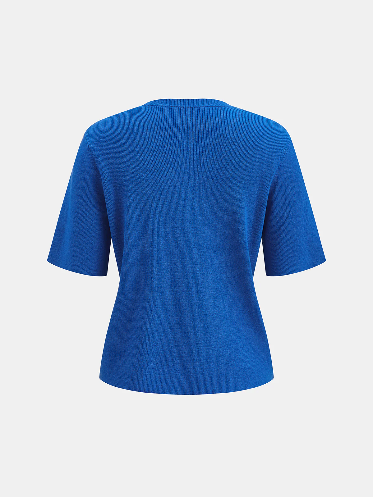 Short Sleeve Button-Front Knit Top - Image 2
