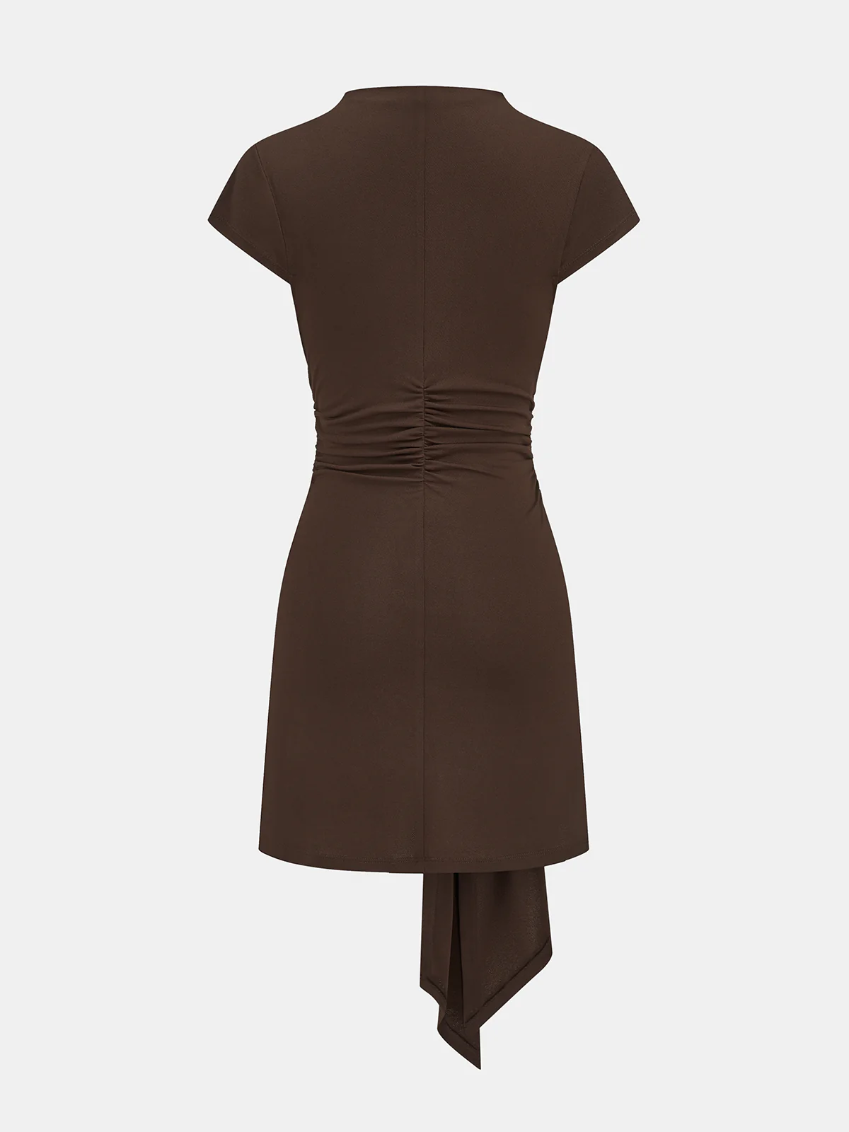 Short Sleeve Fitted Buckle Mini Dress - Image 4