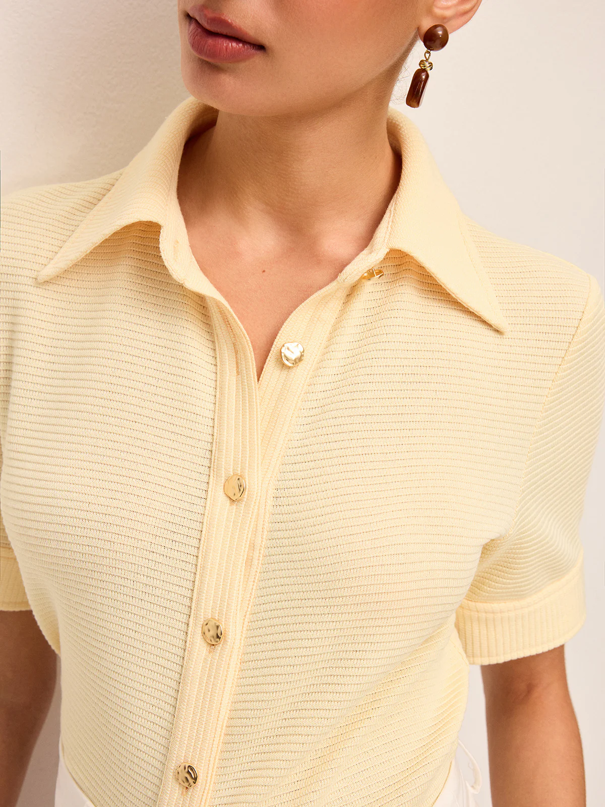 Short Sleeve Knit Polo Shirt - Image 5