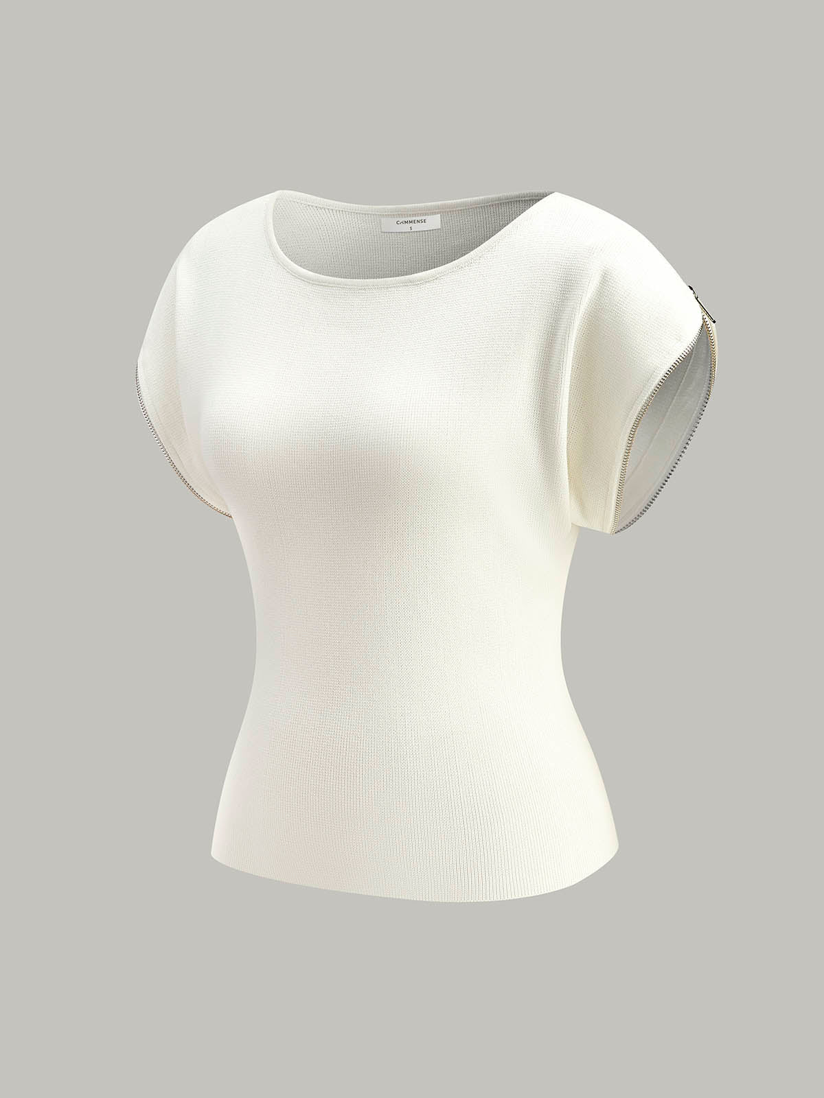 Short-Sleeve Ribbed Knit Top - Image 6