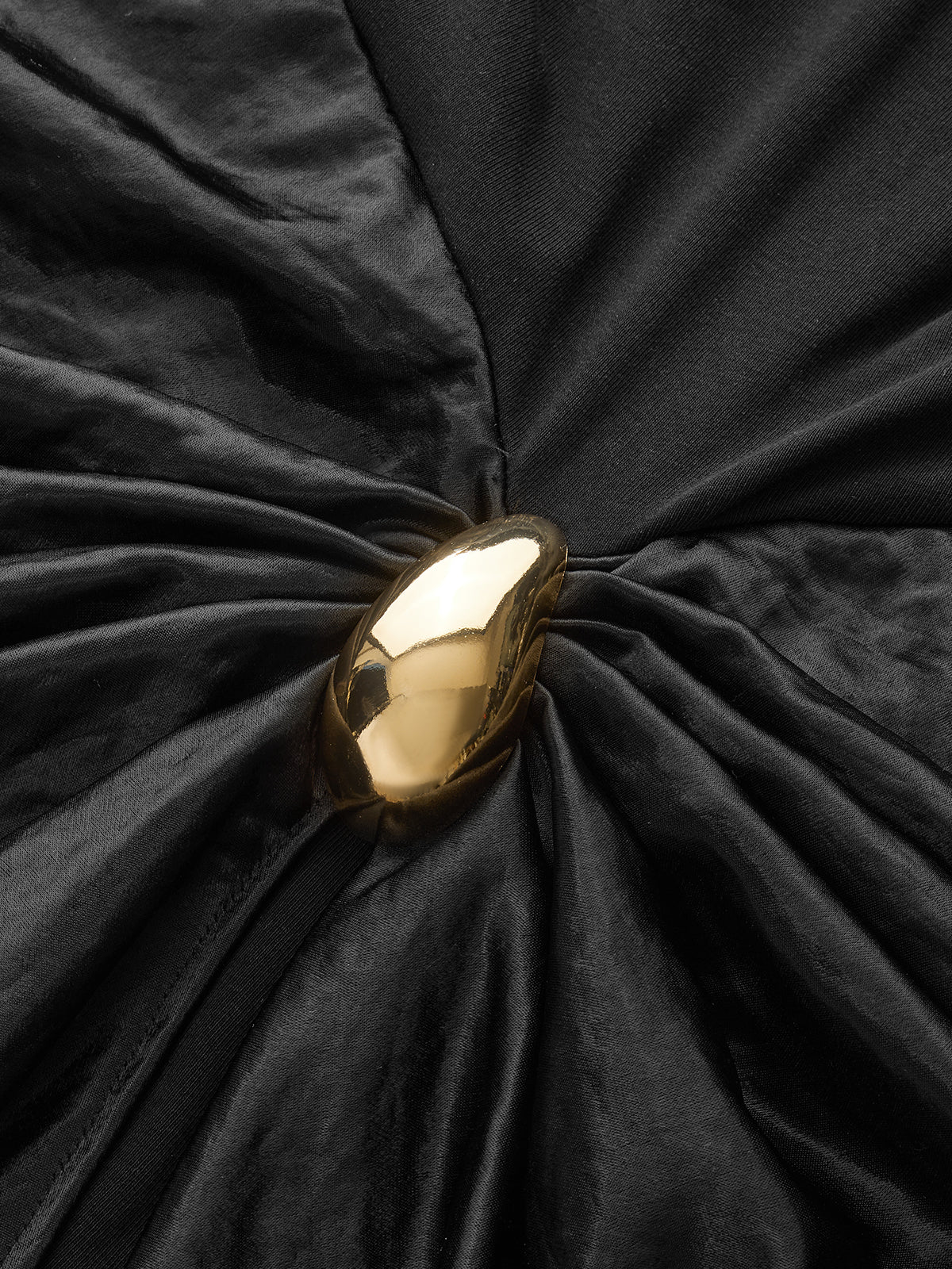 Short Sleeve Ruched Metal Buckle Dress - Image 3