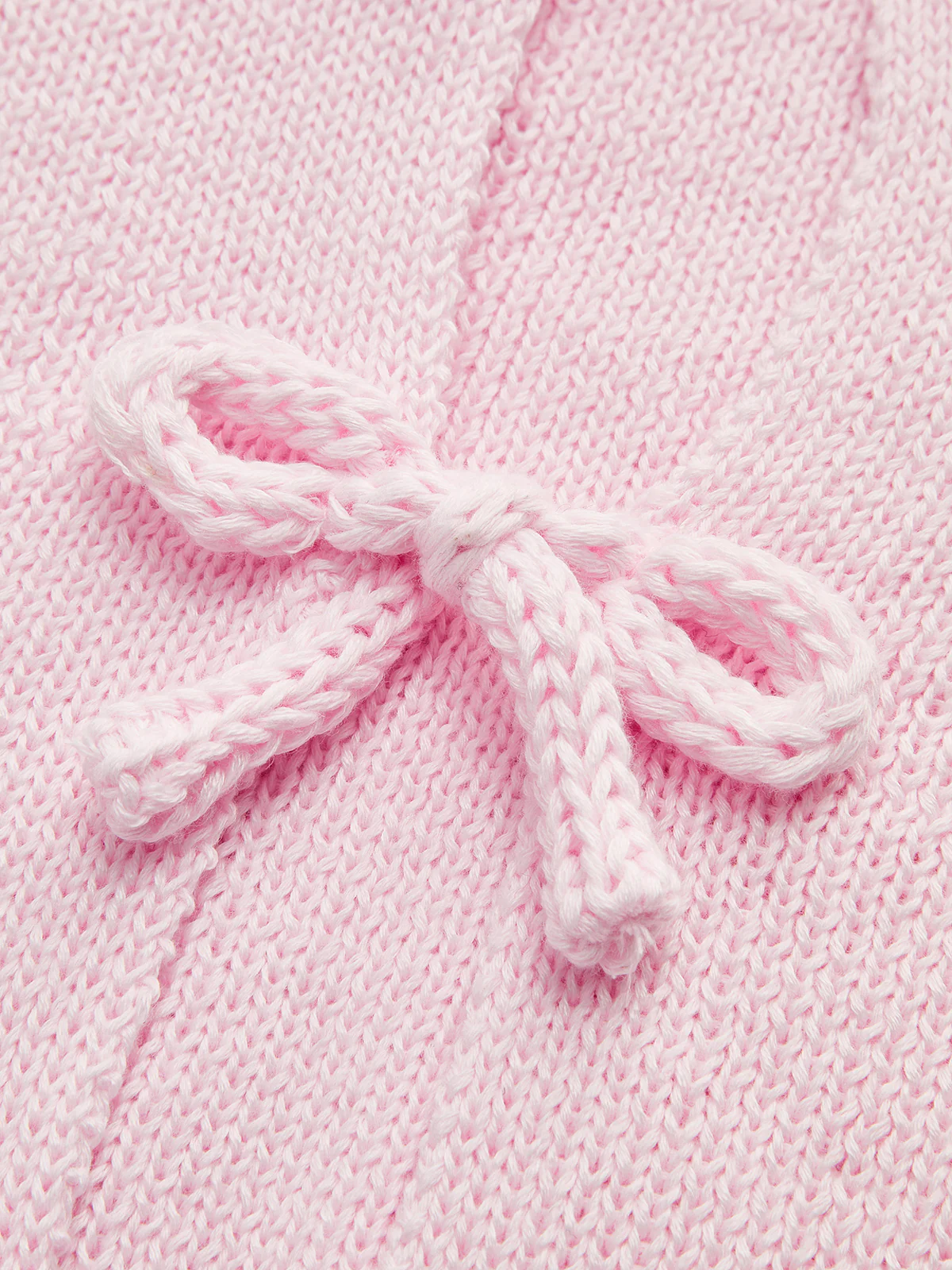 Short-Sleeved Knit Top with Bow Detail - Image 3