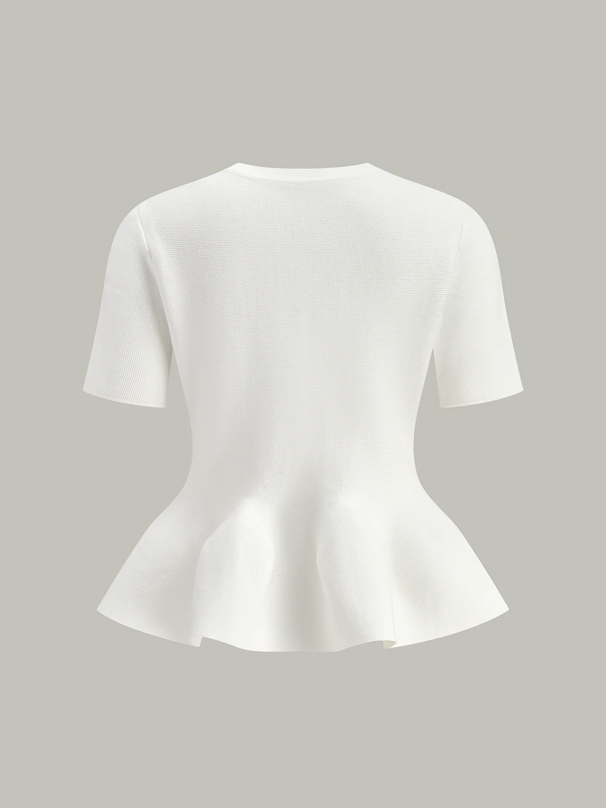 Short-Sleeved Peplum Cardigan - Image 5