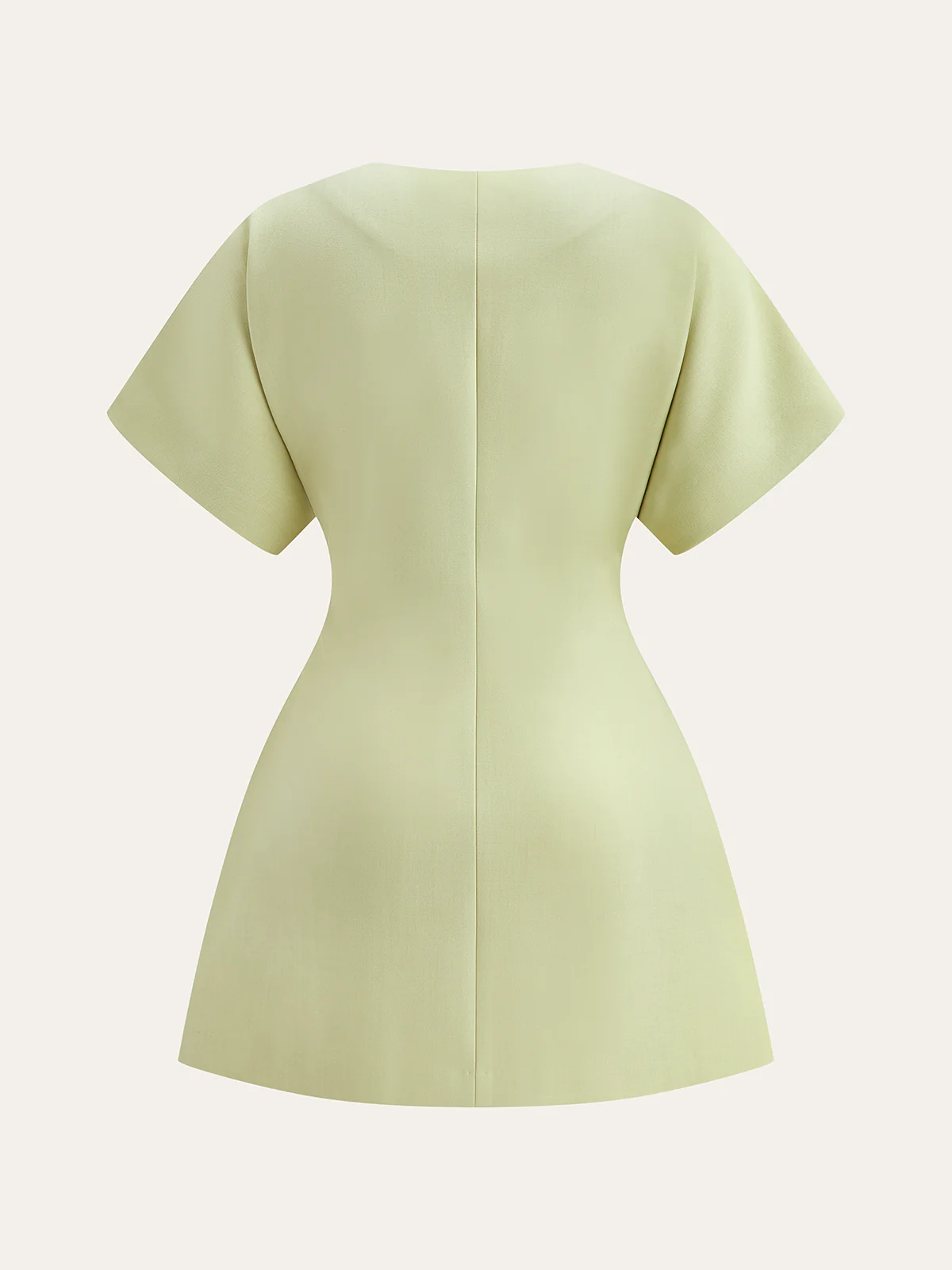 Short-Sleeved V-Neck Mini Dress - Image 4