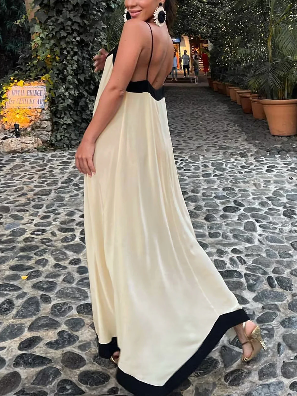 Sicily Old Money Aesthetics Slip Long Dress - Image 2